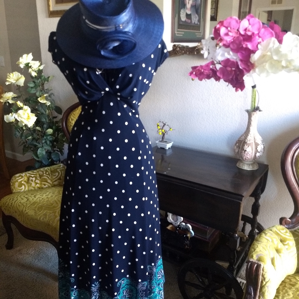 Navy Blue Polka Dot Dress